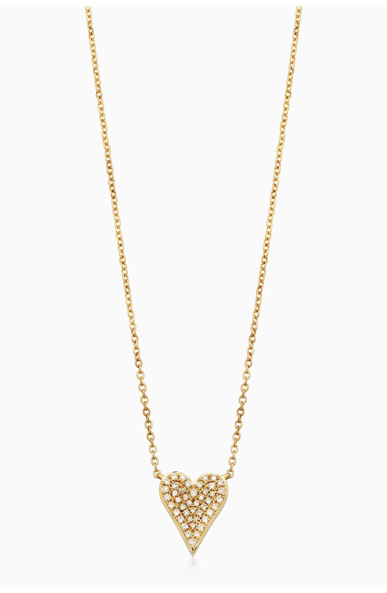 Oradina 14K Yellow Gold Radiant Diamond Heart Pendant Necklace, Main, color, Yellow Gold