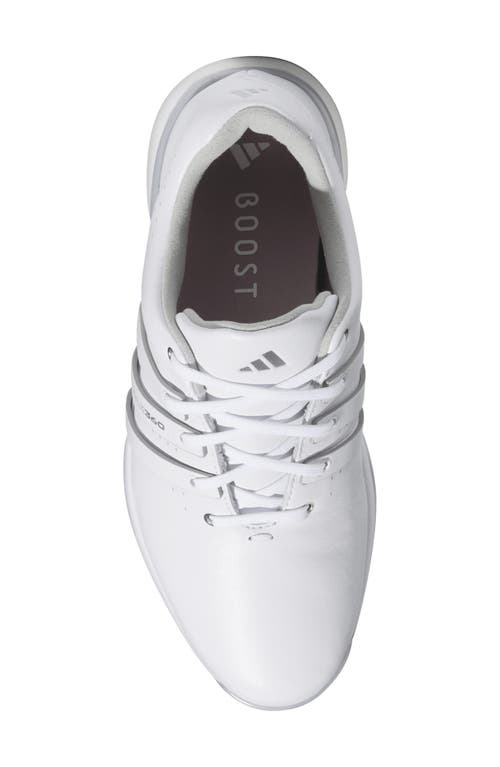 Adidas Originals Adidas Tour360 24 Jet Boost™ Waterproof Golf Shoe In White/white/silver Metallic