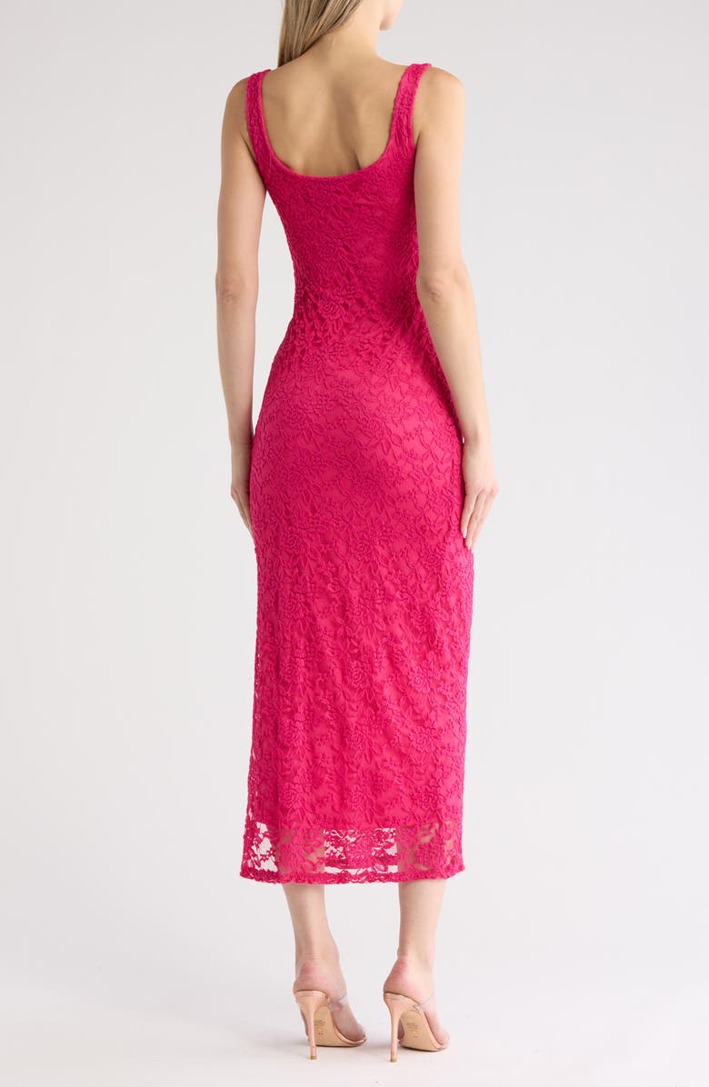 bebe Sleeveless Lace Maxi Dress, Alternate, color, Fuchsia