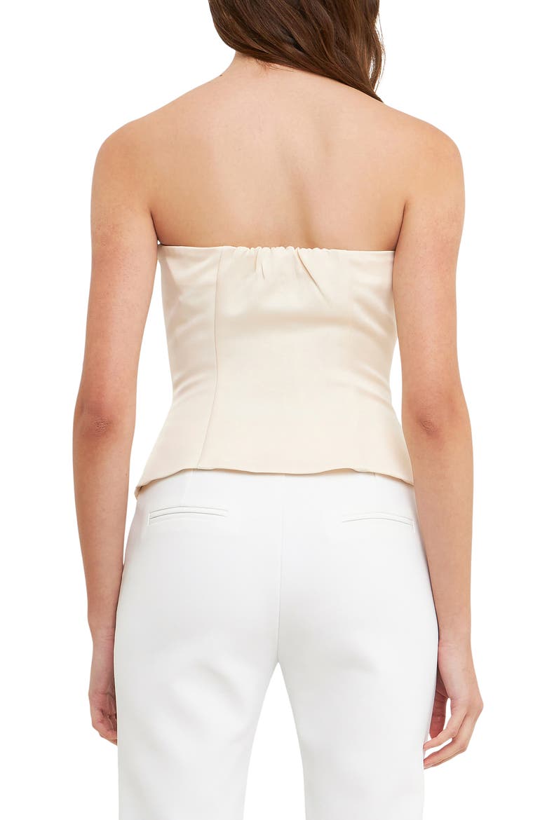 Strapless Button-Up Top, Alternate, color, CREAM