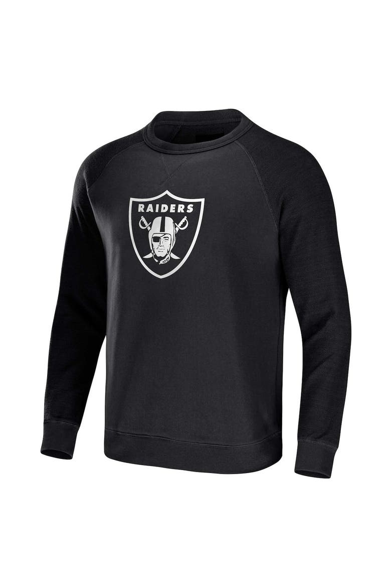 Men's NFL x Darius Rucker Collection by Fanatics  Black Las Vegas Raiders Distressed Lightweight Pullover Sweatshirt, Alternate, color, Black