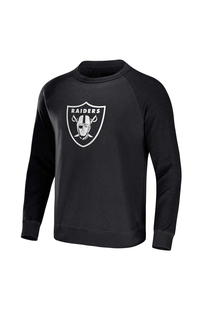 NFL X DARIUS RUCKER Men's NFL x Darius Rucker Collection by Fanatics  Black Las Vegas Raiders Distressed Lightweight Pullover Sweatshirt, Alternate, color, 