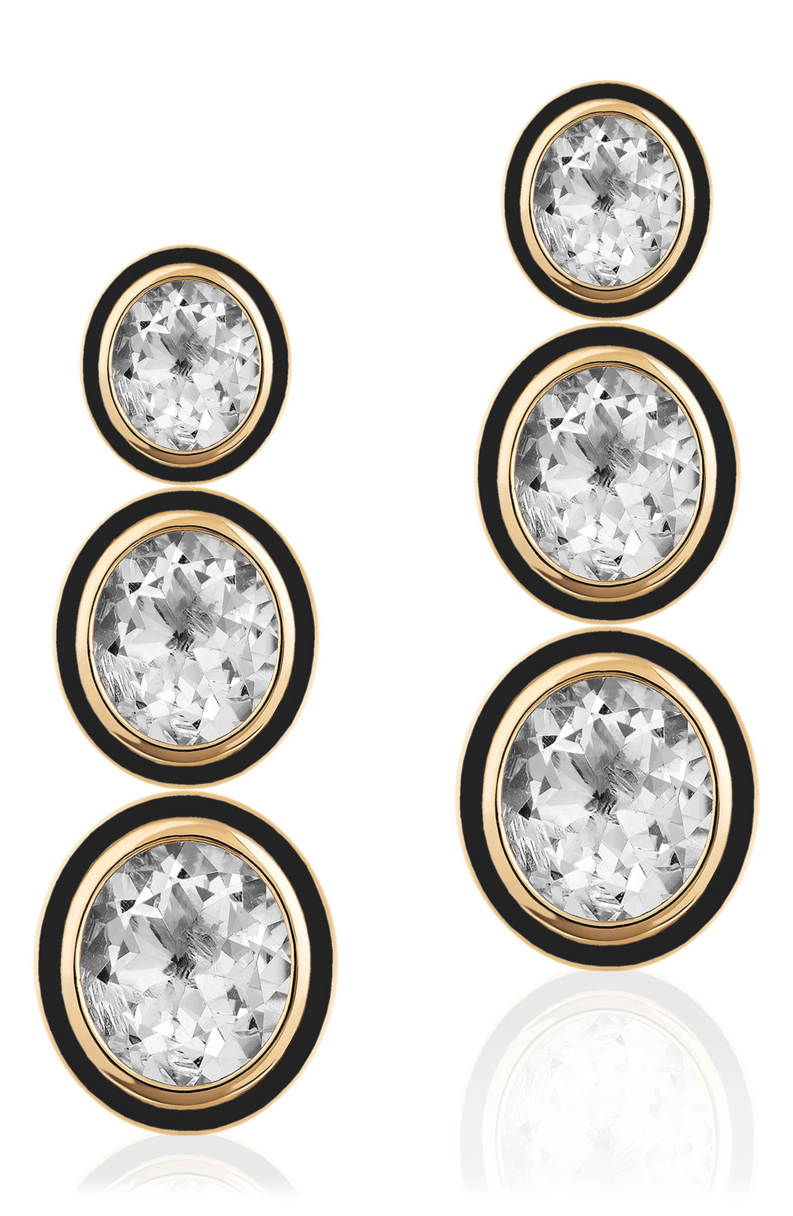 Goshwara Melange 3-tier Drop Earrings In Gold