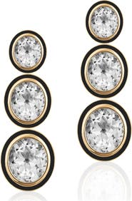 GOSHWARA Melange 3-Tier Drop Earrings