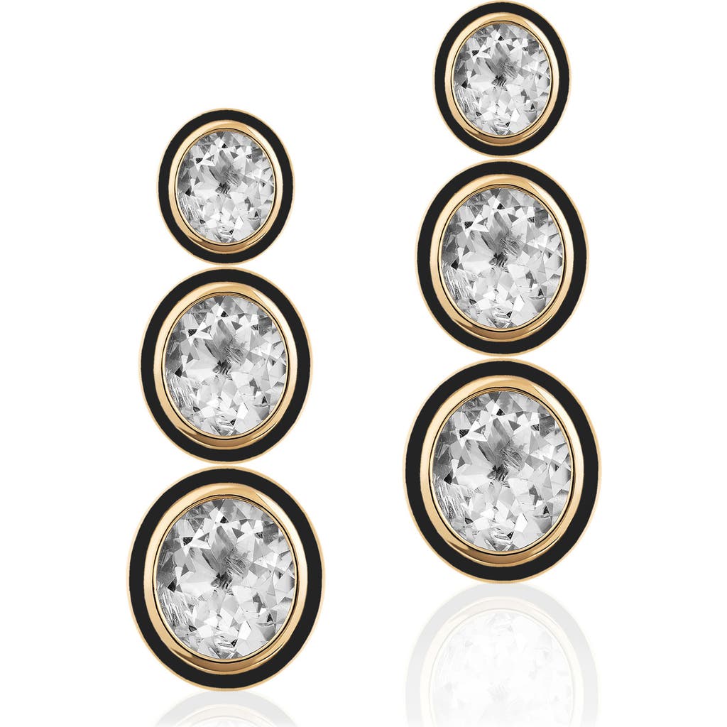 Goshwara Melange 3-tier Drop Earrings In Gold