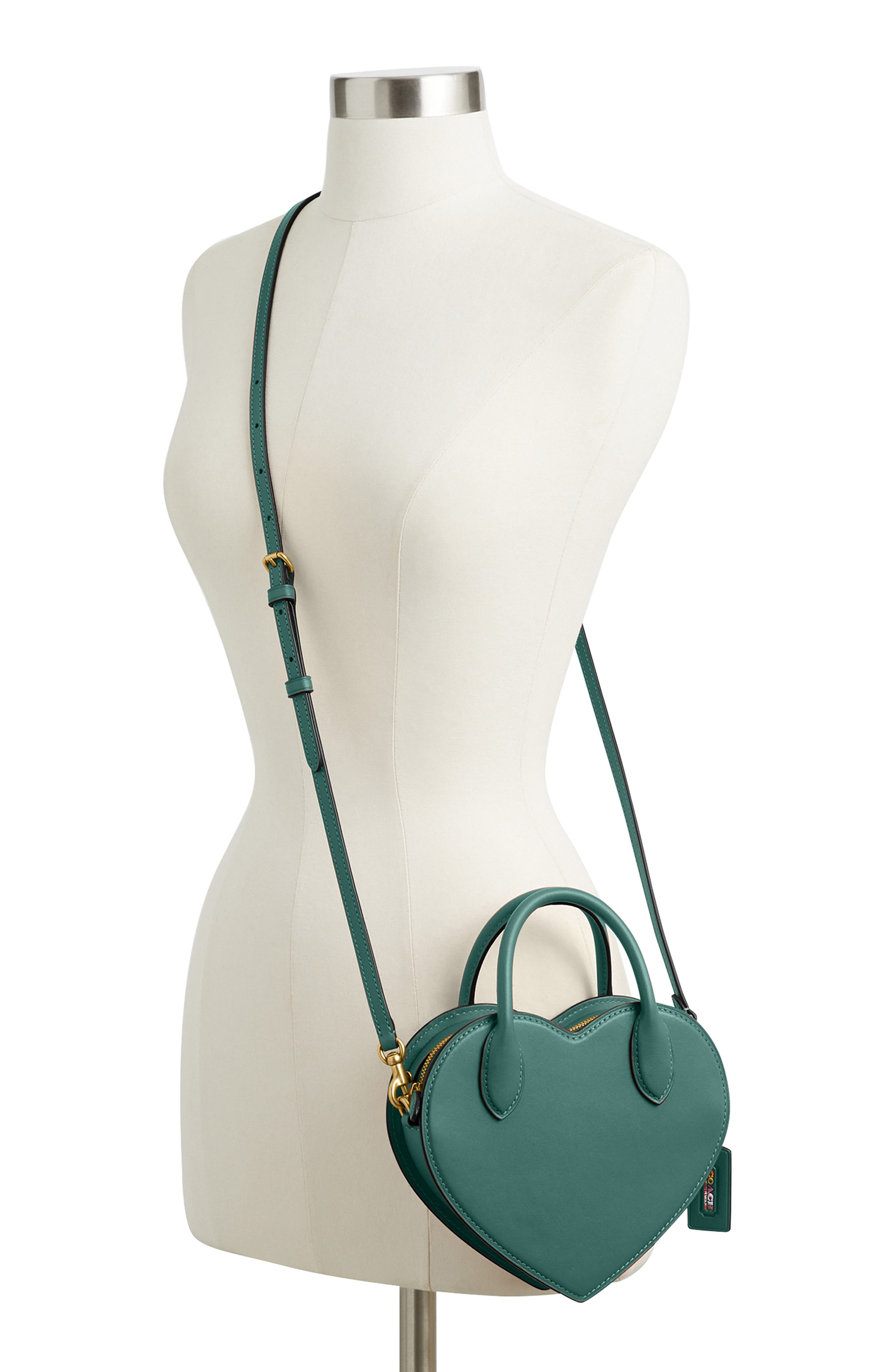 COACH Heart Leather Crossbody Bag, Alternate, color, 