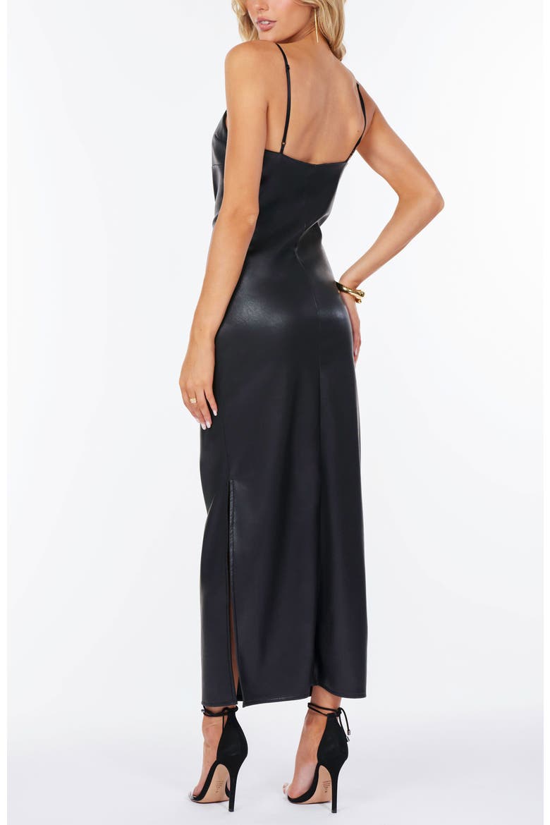 Tyler Faux Leather Dress, Alternate, color, Black