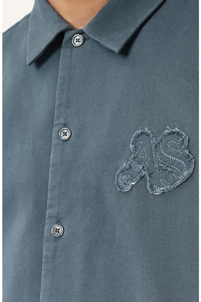 Torres Short Sleeve Button Up Shirt, Alternate, color, LUNAR BLUE