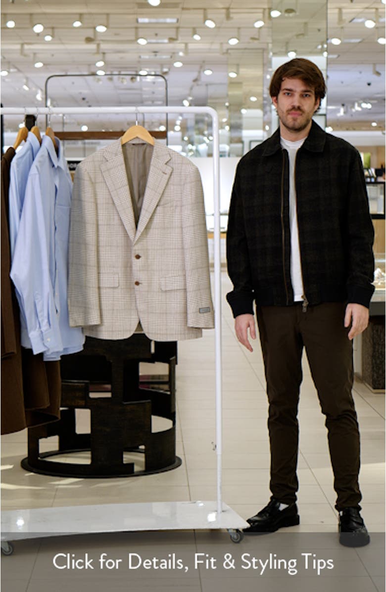 Capri Trim Fit Plaid Wool & Linen Blend Sport Coat, sales video thumbnail