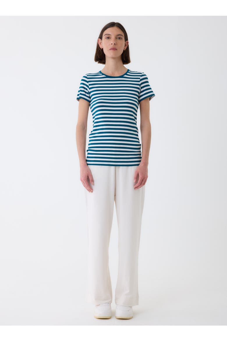 Soft Touch Striped Short Sleeve T-Shirt, Alternate, color, BLEU MAJESTIC