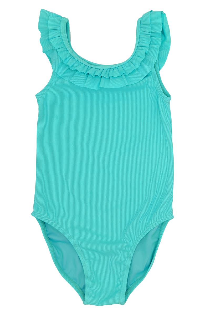 Feather 4 Arrow Kids' Vacay Rib Ruffle One-Piece Swimsuit, Main, color,