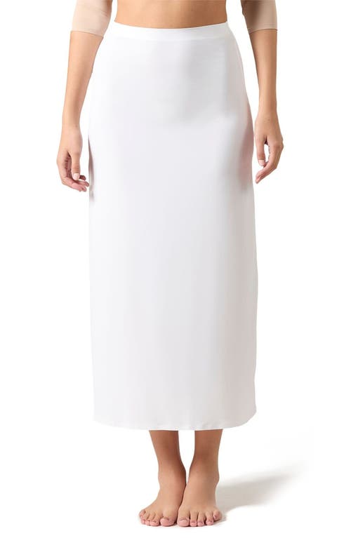 Memoi Bonded Maxi Slip Skirt In White