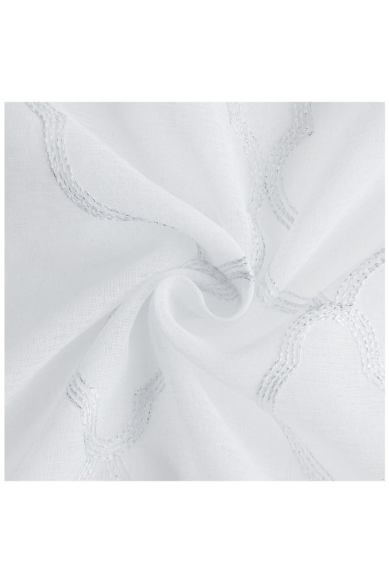 Set of 4 Print Sheer Curtain Panels, Alternate, color, WHITE