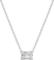 DLORIA Valentina Moissanite 2 ct. Emerald Cut Pendant Necklace in Gold Vermeil
