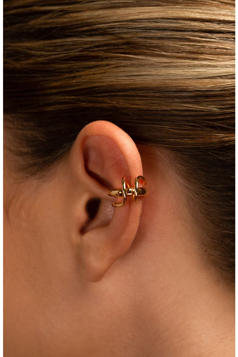 Clau  twisted ear cuff, Alternate, color, GOLD PLATE