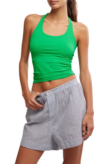 Free People Clean Lines Racerback Tank In Green