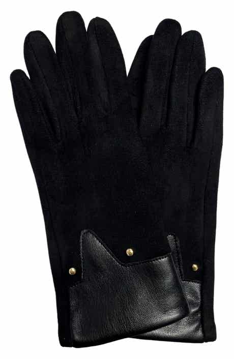 MARCUS ADLER Studded Faux Suede Gloves