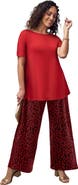 Jessica London Stretch Knit Boatneck Swing Tunic
