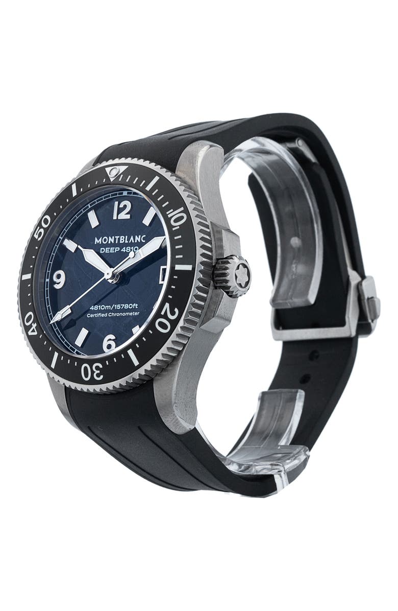 Watchfinder & Co. Montblanc Preowned 2023 4810 Collection 133268 Rubber Strap Watch, 42mm, Alternate, color, Blue