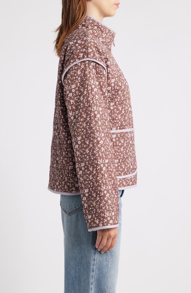 Thread & Supply Floral Quilted Jacket, Alternate, color, Brown Combo