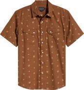 Pendleton Laramie Horseshoe Print Short Sleeve Snap-Up Western Shirt