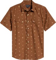 Pendleton Laramie Horseshoe Print Short Sleeve Snap-Up Western Shirt