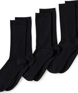 Lands' End 3-Pack Seamless Toe Solid Crew Socks
