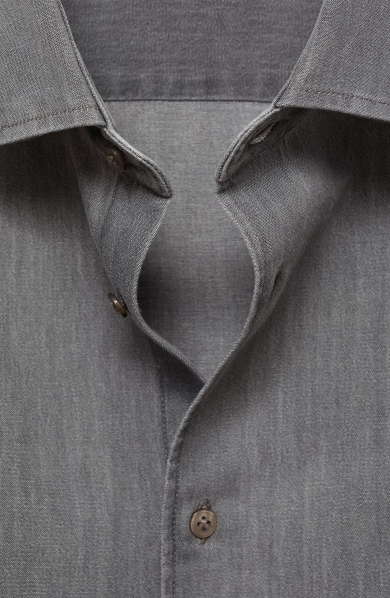 MANGO Regular Fit Chambray Button-Up Shirt, Alternate, color, 