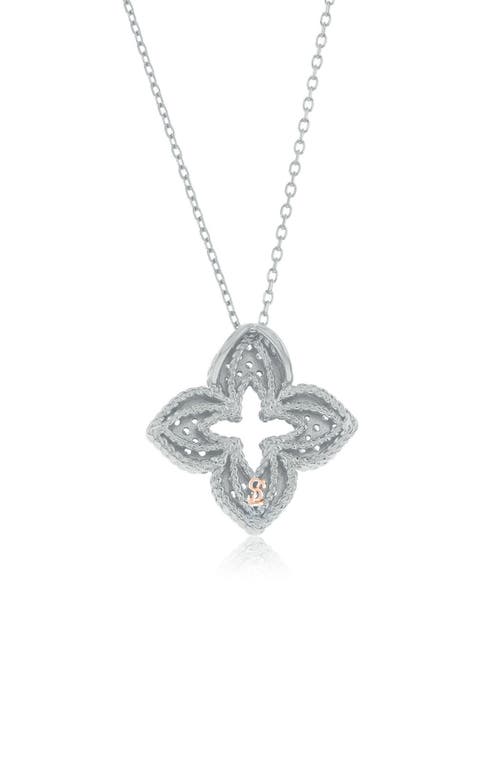 Suzy Levian Pavé Cubic Zirconia Clover Pendant Necklace