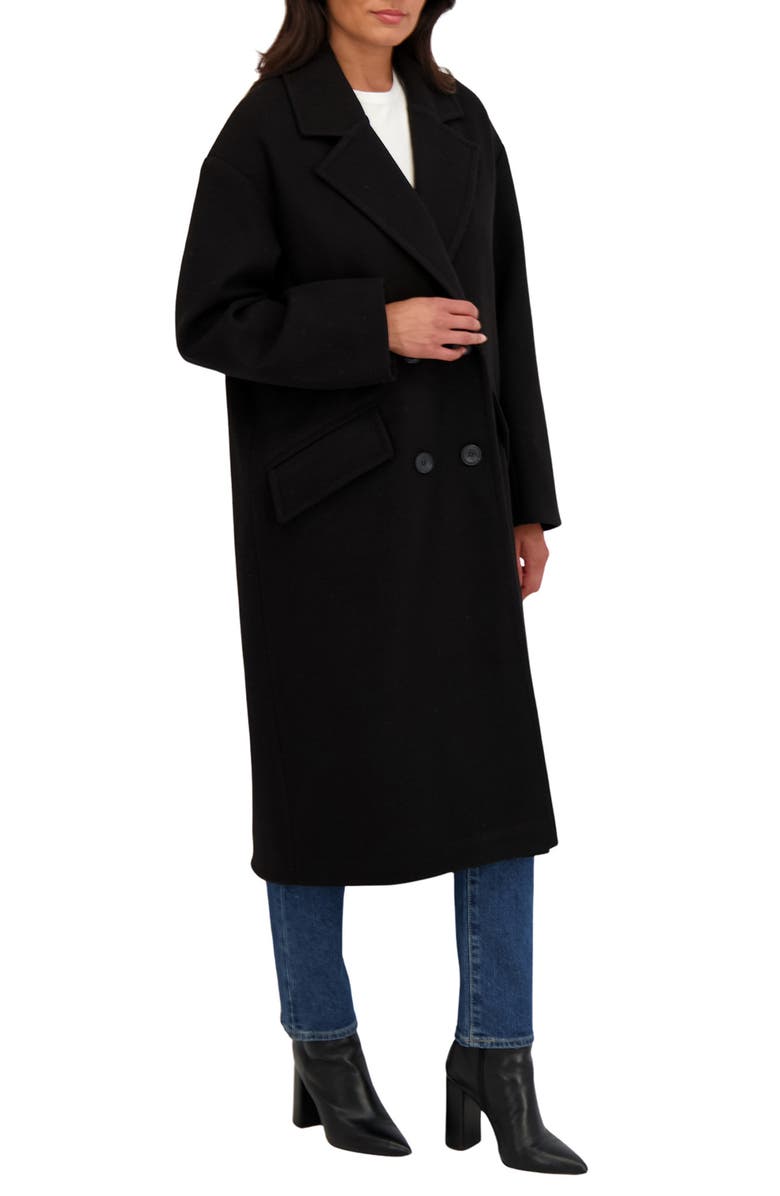 Sebby Double Breasted Coat, Alternate, color, Black