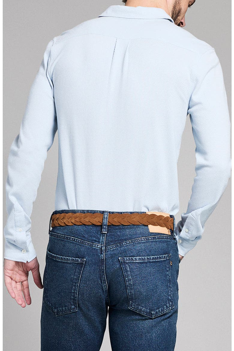 Textured Cotton Button-Up Shirt, Alternate, color, AIR BLUE