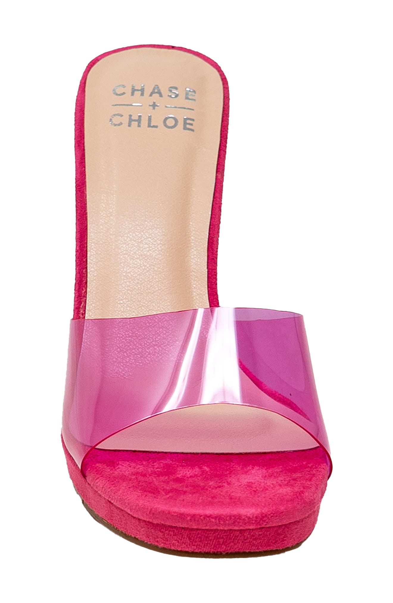 Square Toe Stiletto Sandal, Alternate, color, CLEAR FUCHSIA