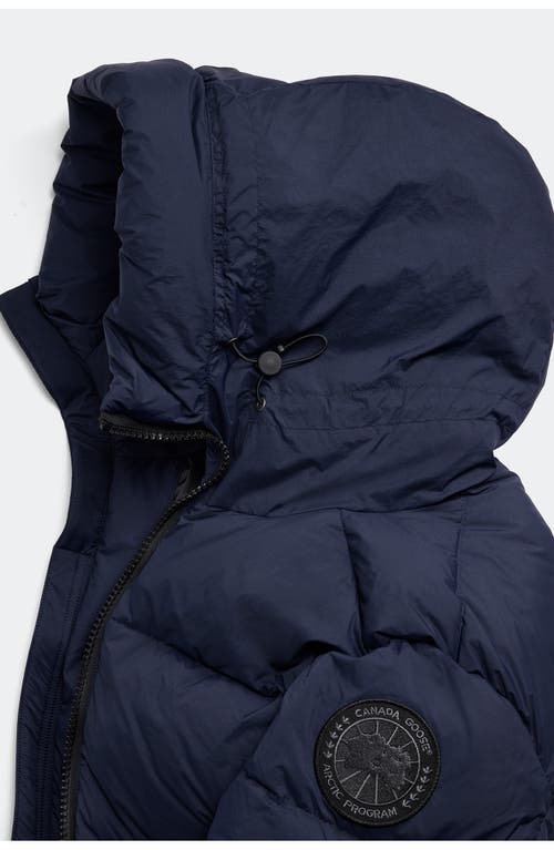 Canada Goose Crofton Water Resistant Packable 750 Fill Power Down Hooded Jacket In Blue