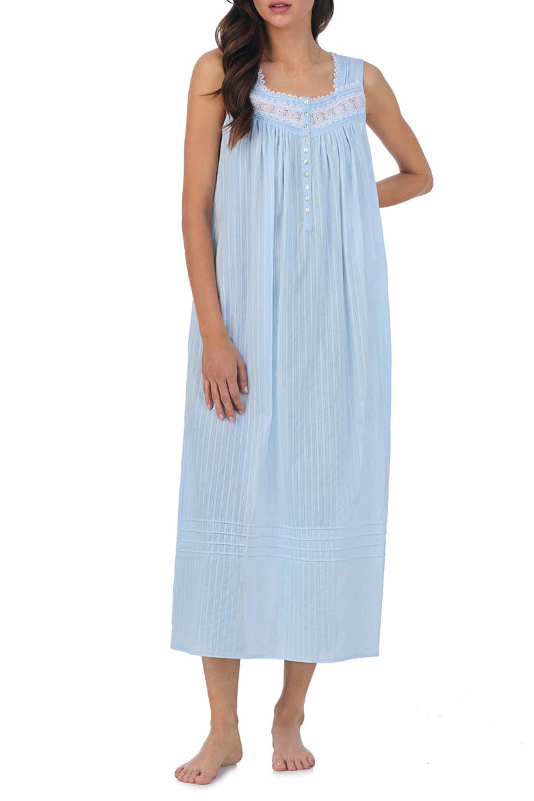 Sleeveless Cotton Ballet Nightgown, Main, color, BLUE