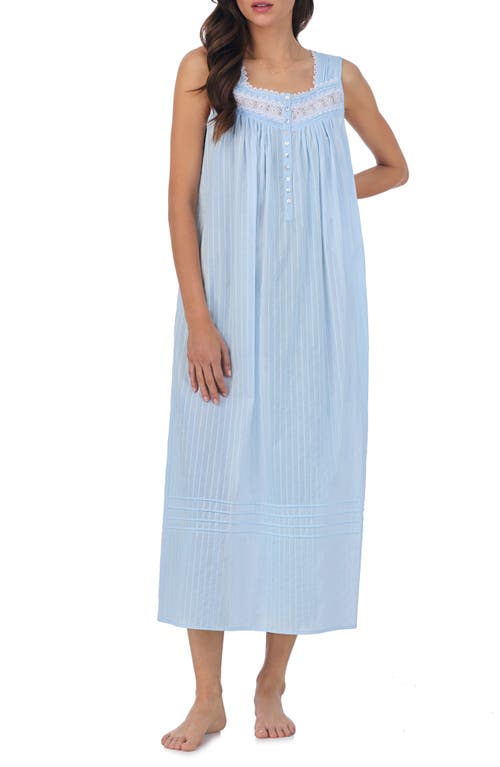 Shop Eileen West Sleeveless Cotton Ballet Nightgown In Blue