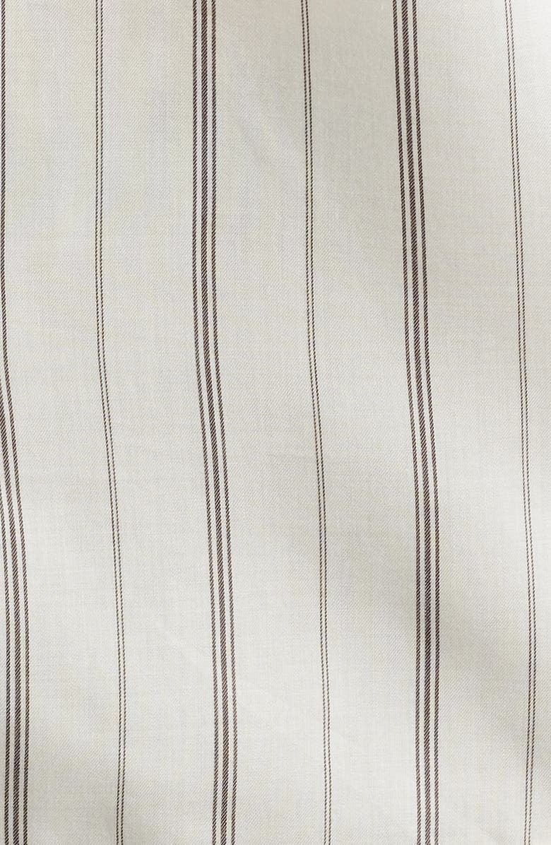 Open Edit Oversize Stripe Short Sleeve Button-Up Shirt, Alternate, color, Ivory Kiyoshi Stripe