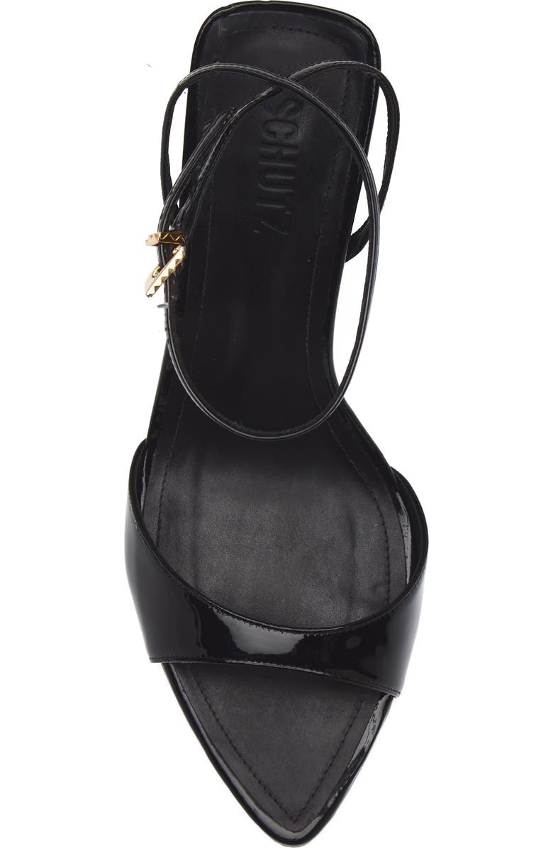 Schutz Elodie Ankle Strap Slide Sandal, Alternate, color, Black