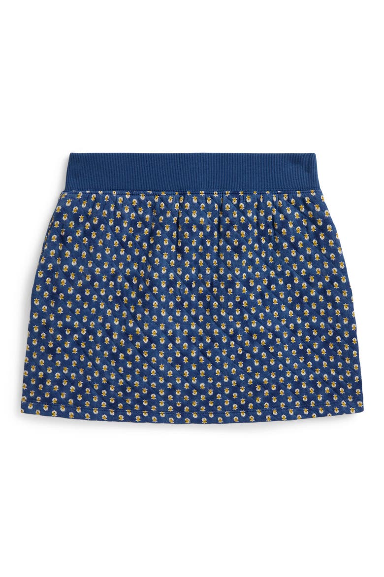 Kids' Quilted Floral Jacquard Knit Skirt, Alternate, color, GREEN/BLUE