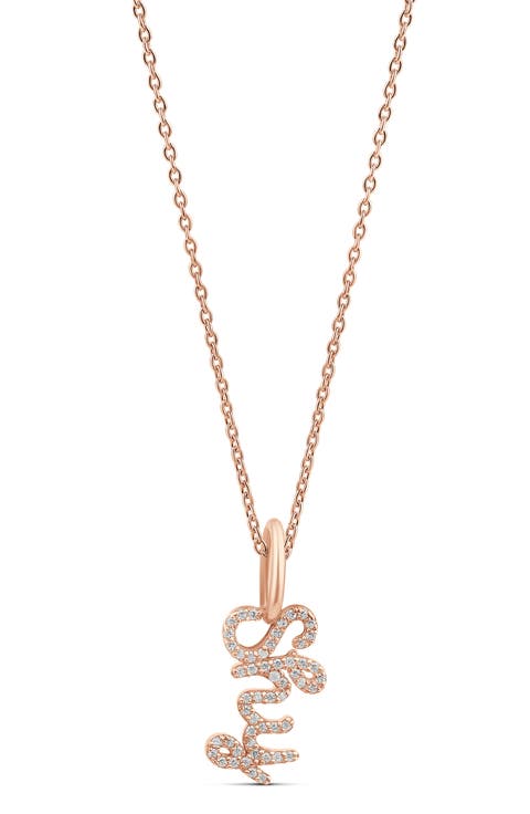 Pavé Cubic Zirconia Cursive Name Pendant Necklace