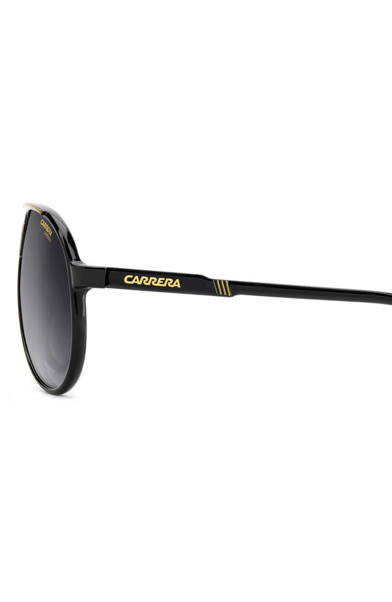 Carrera Eyewear Champion 62mm Oversize Gradient Pilot Sunglasses, Alternate, color, Black Gold/ Dark Grey Sf