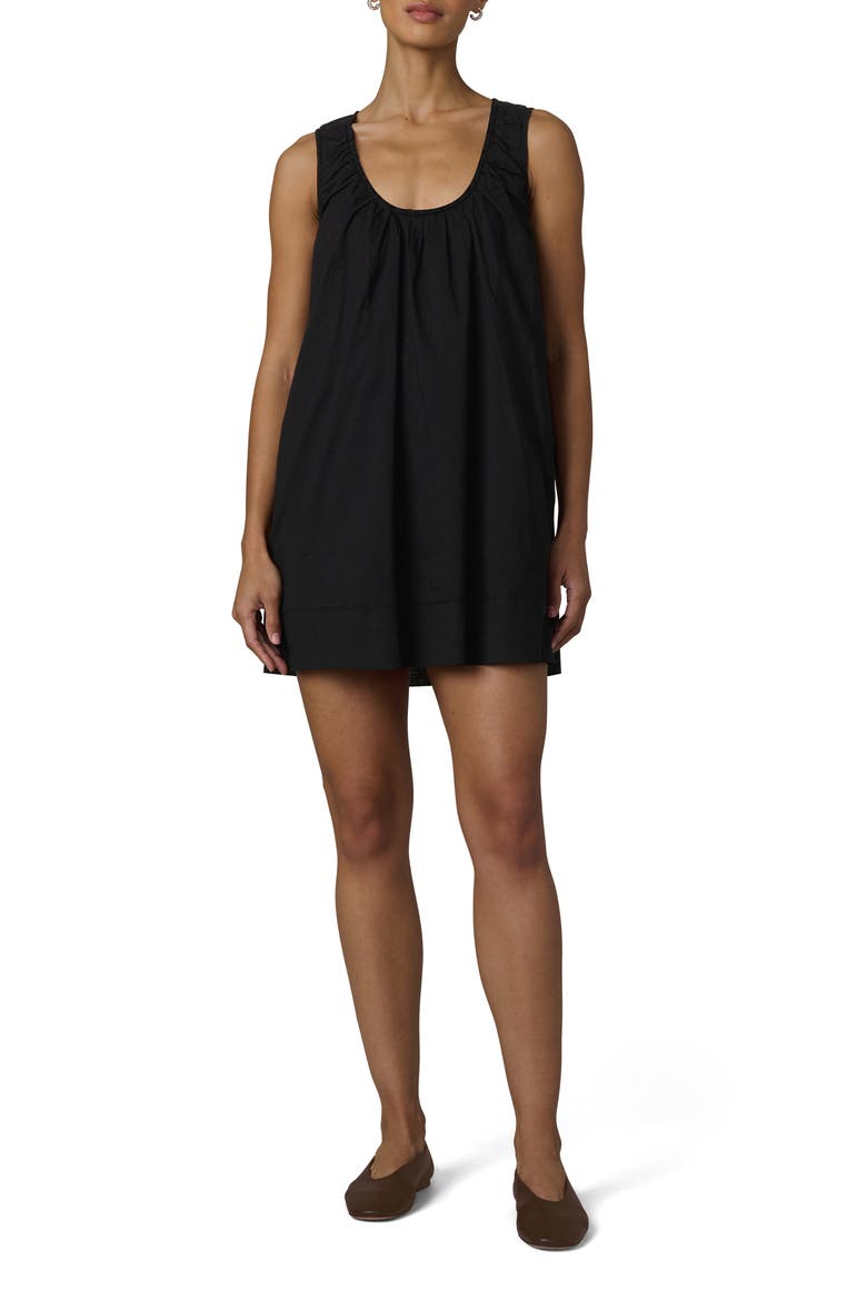 The Ana U-Neck Sleeveless Cotton Voile Minidress, Main, color, BLACK