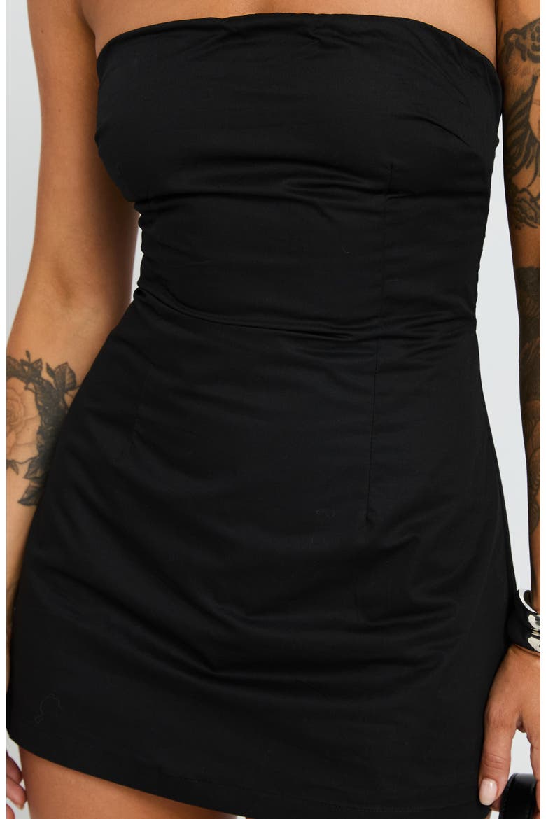 Yumiko Strapless Organic Cotton Romper, Alternate, color, BLACK