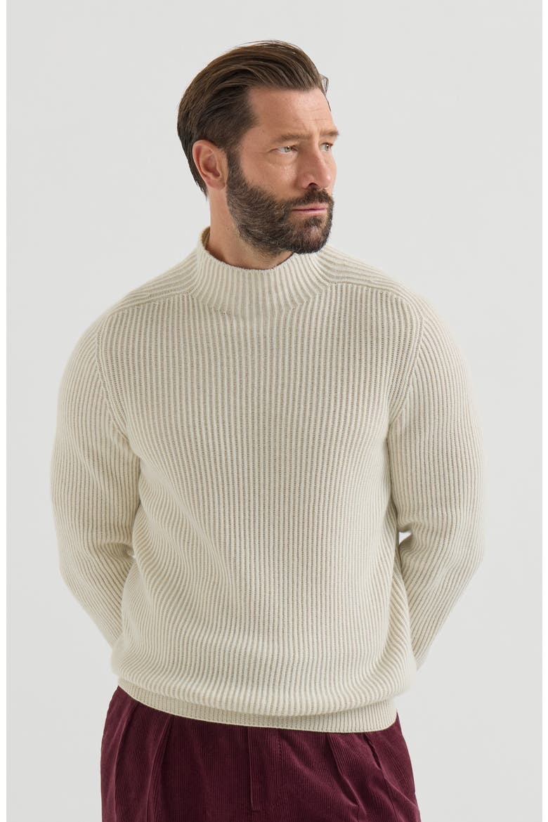 Cashmere English rib turtleneck sweater, Main, color, Panama