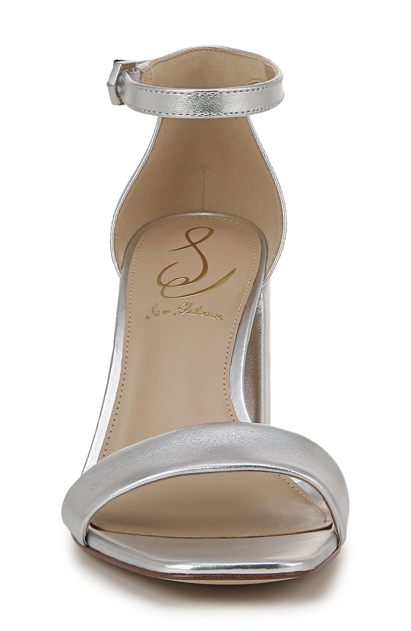 Daniella Ankle Strap Sandal, Alternate, color, SOFT SILVER