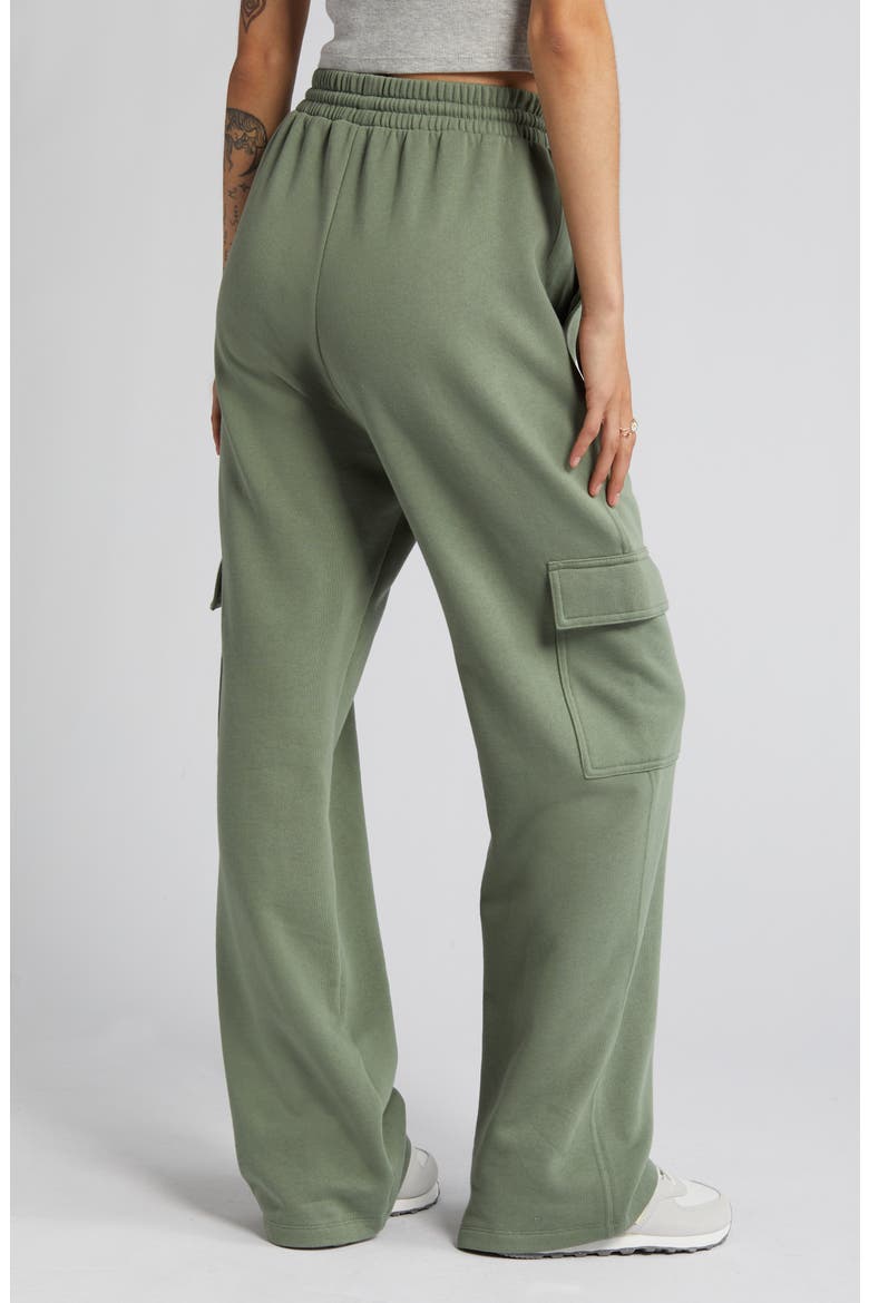 Wide Leg Cargo Sweatpants, Alternate, color, GREEN DUNE
