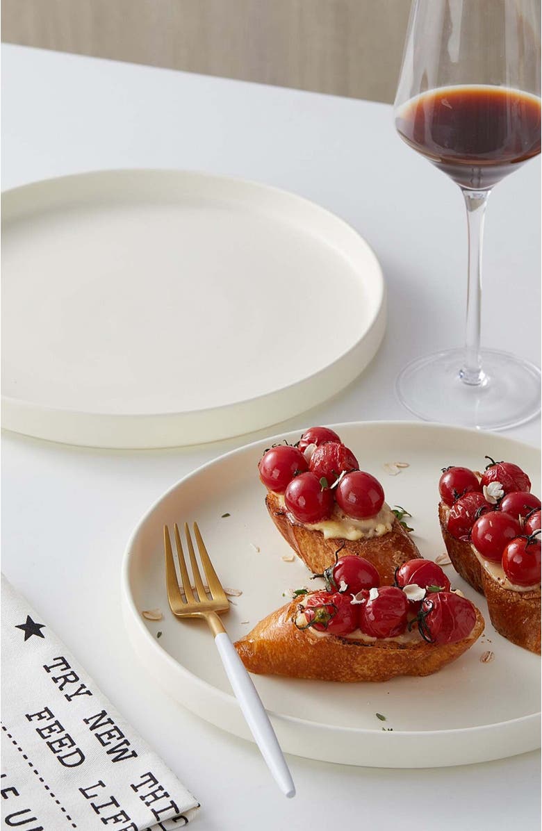 Stone Lain Stella Porcelain 6-Piece Dinner Plate Set, Alternate, color, Honeydew