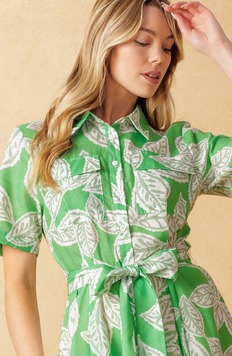 FLYING TOMATO Short Sleeve Mini Shirtdress, Alternate, color,