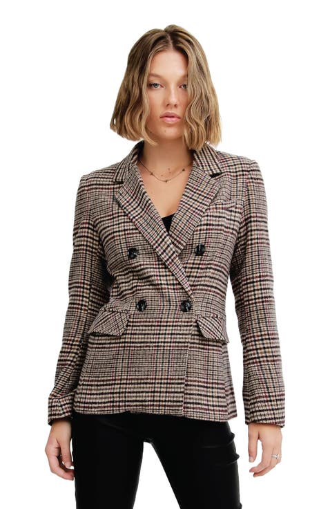 Piccadilly Wool Blend Plaid Blazer