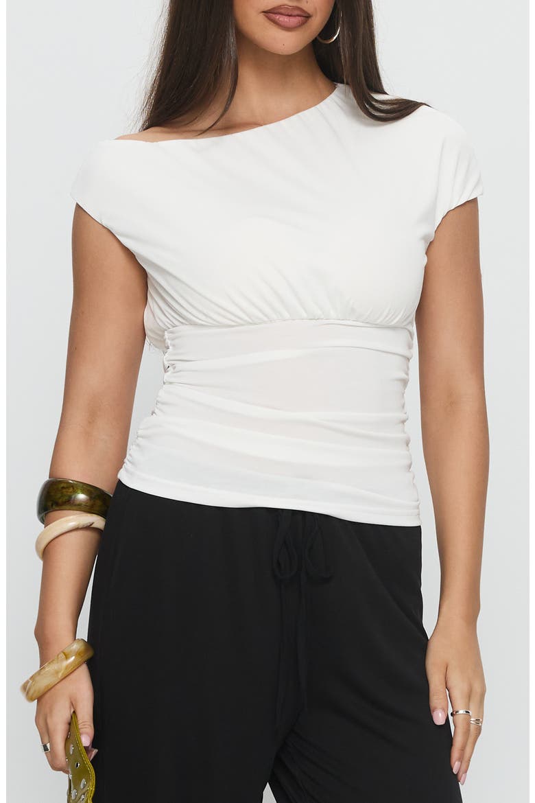 Emelyne One-Shoulder Knit Top, Main, color, WHITE