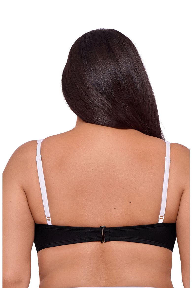 Supportive and Sculpting Tall Underwire Bikini Swimsuit Top, Alternate, color, Onyx Black Colorblock